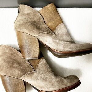 Kork ease green olive ankle boots leather upper in excellent condition bochic